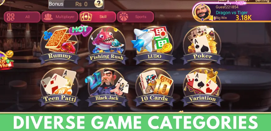 diverse game categories